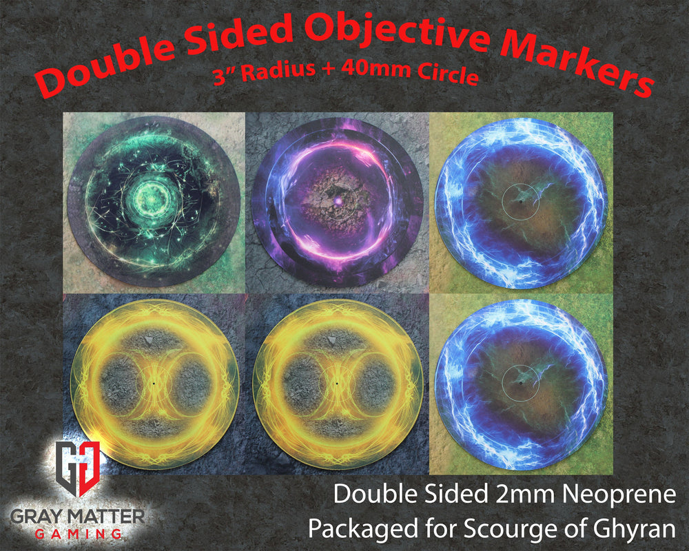 Double Sided Neoprene 7.57" Objective Markers - Scourge of Aqshy