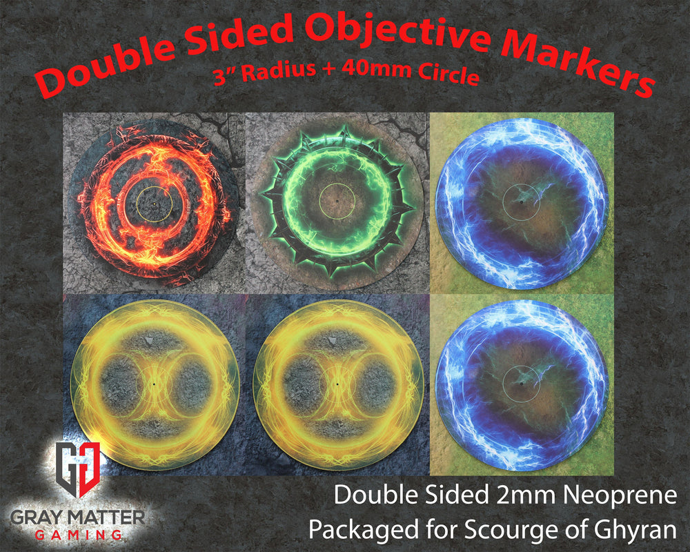 Double Sided Neoprene 7.57" Objective Markers - Scourge of Aqshy