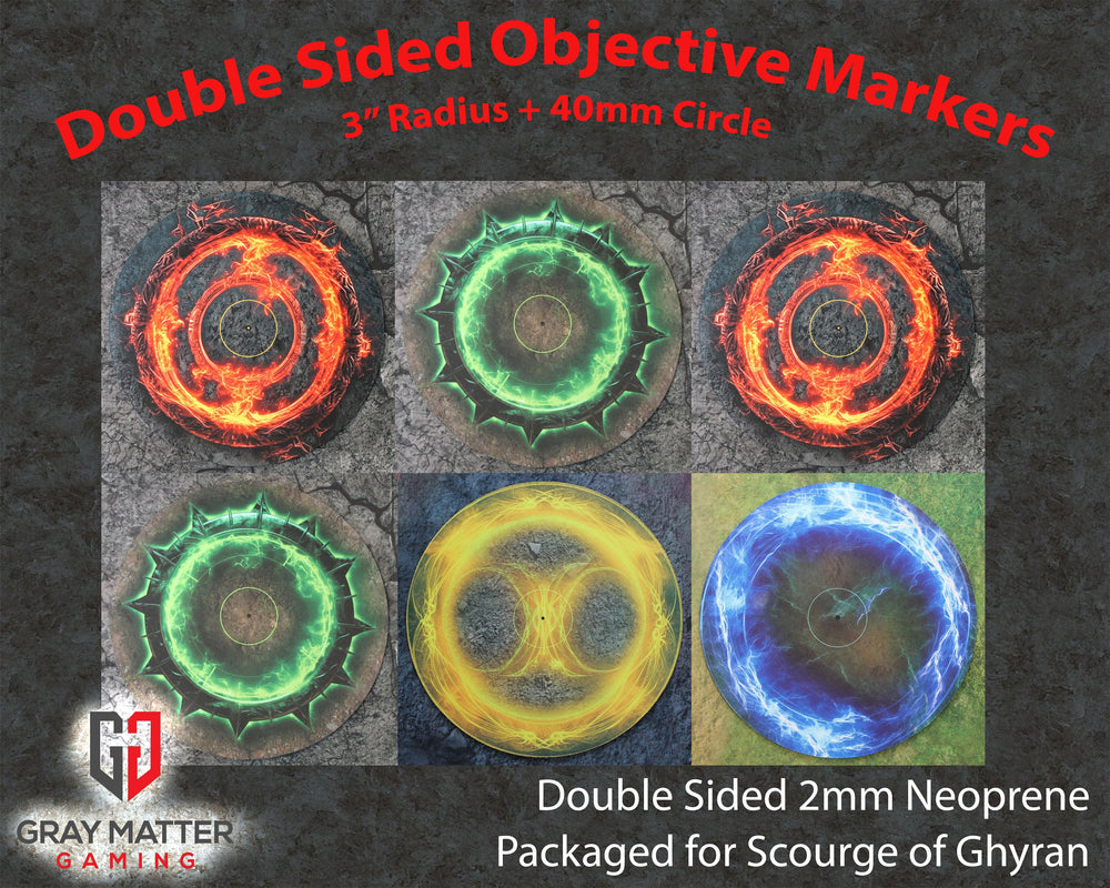 Double Sided Neoprene 7.57" Objective Markers - Scourge of Aqshy