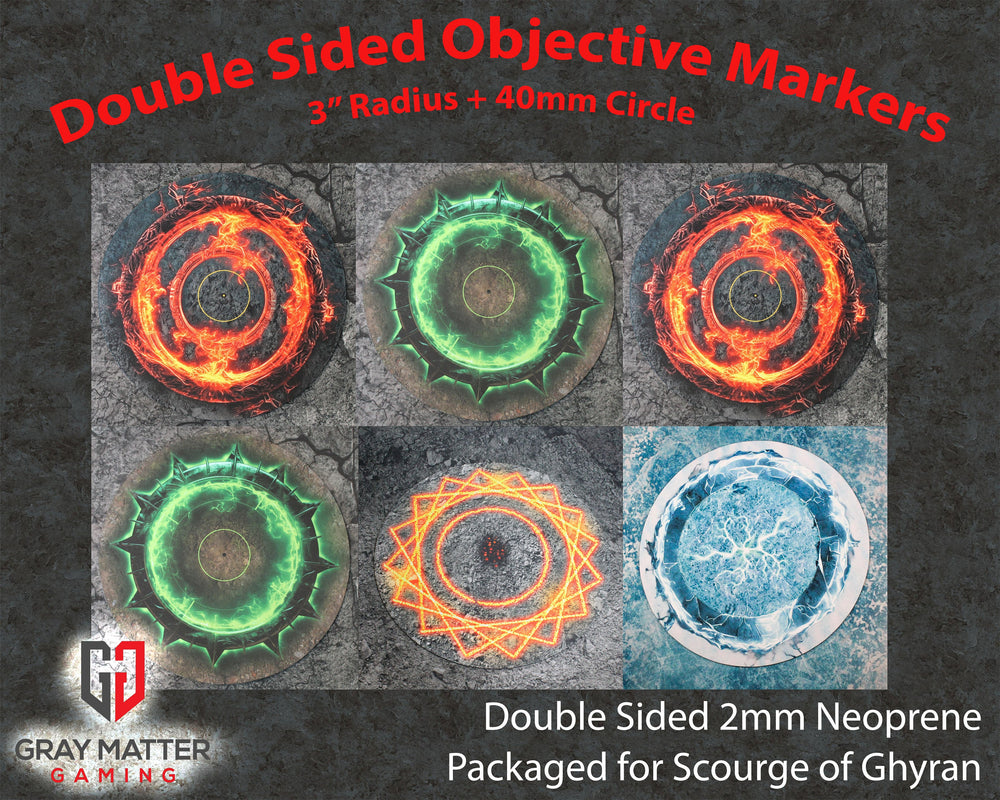 Double Sided Neoprene 7.57" Objective Markers - Scourge of Aqshy