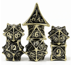 Hollow Metal 7 Pieces Polyhedral Spider Web Theme Dice Set (Online Order Only)