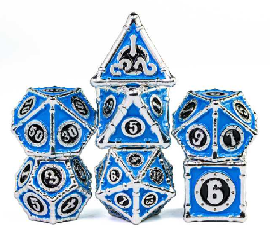Metal Bamboo Themed 7 Piece Dice Set (Online Order Only)