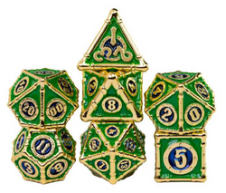 Metal Bamboo Themed 7 Piece Dice Set (Online Order Only)
