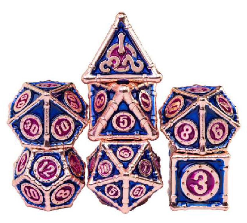 Metal Bamboo Themed 7 Piece Dice Set (Online Order Only)
