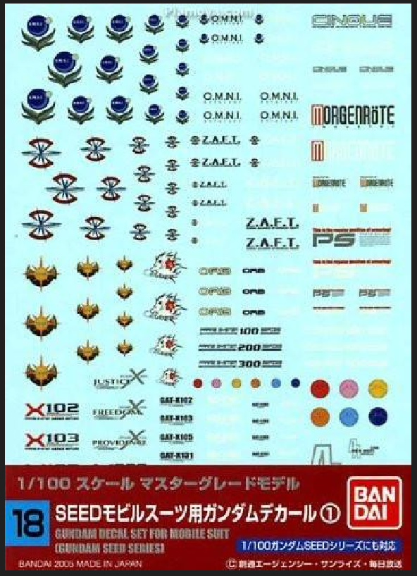 Gundam - Multiuse Decal Sheets (Online Order Only)