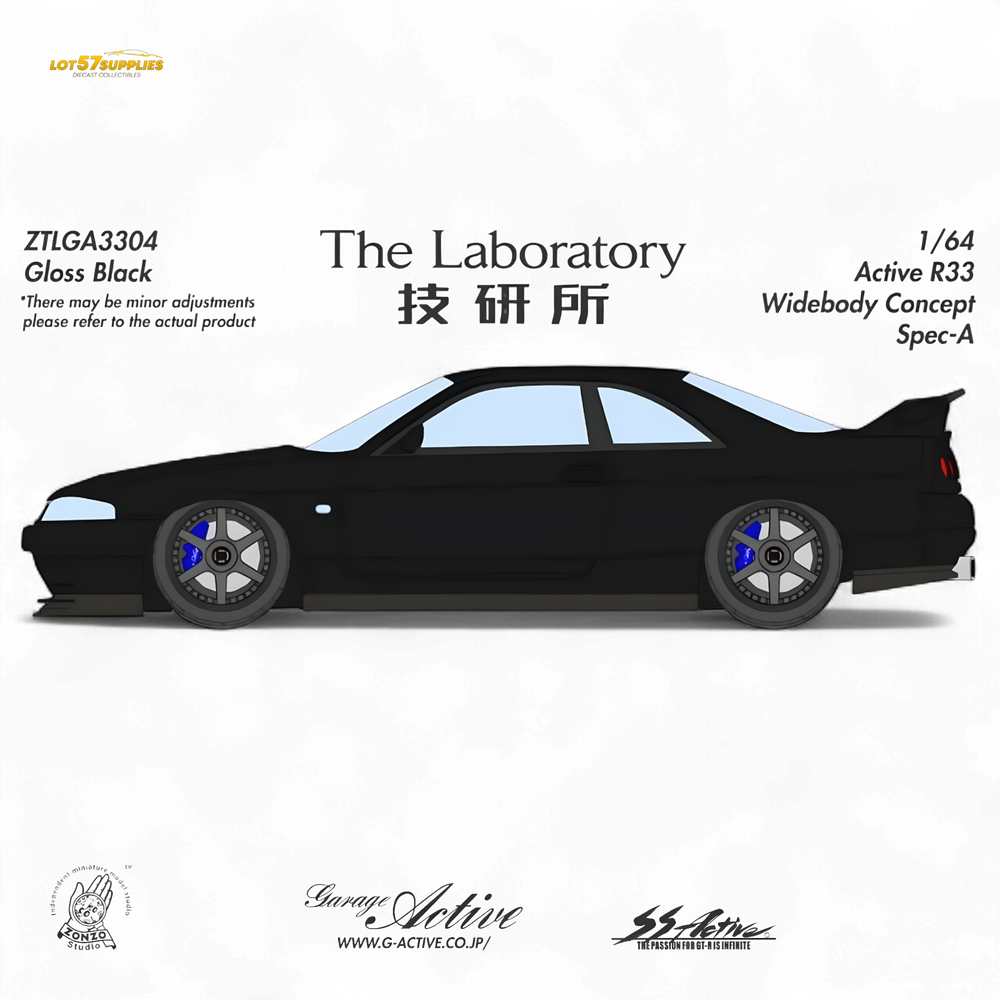 (Pre-Order) The Laboratory x ZONZO Nissan R33 Widebody Concept Spec-A - Pure Black 1/64 (ONLINE ORDER ONLY)