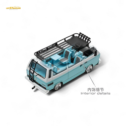 Mortal VW T3 Lowrider Van - Tiff Blue + White Double Color 1:64 (ONLINE ORDER ONLY)
