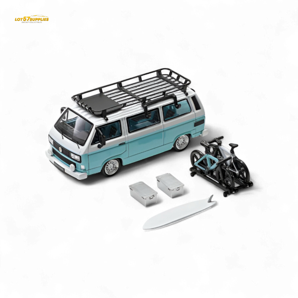 Mortal VW T3 Lowrider Van - Tiff Blue + White Double Color 1:64 (ONLINE ORDER ONLY)