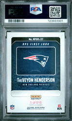 Graded 2025 Panini Instant TreVeyon Henderson #RPSFL37 RPS First Look Rookie RC Football Card PSA 10 Gem Mint