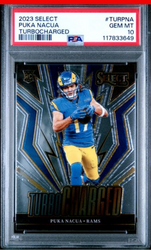 Graded 2023 Panini Select Puka Nacua #TURPNA Turbocharged Rookie RC Football Card PSA 10 Gem Mint (ONLINE ORDER ONLY)