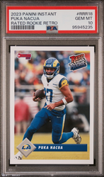 Graded 2023 Panini Instant Puka Nacua #RRR18 Rated Rookie Retro /629 Rookie RC Football Card PSA 10 Gem Mint (ONLINE ORDER ONLY)