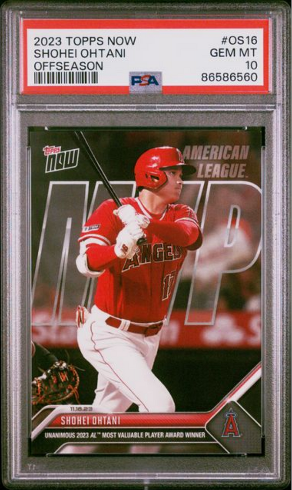 Graded 2023 Topps Now Shohei Ohtani #OS16 Offseason Baseball Card PSA 10 Gem Mint
