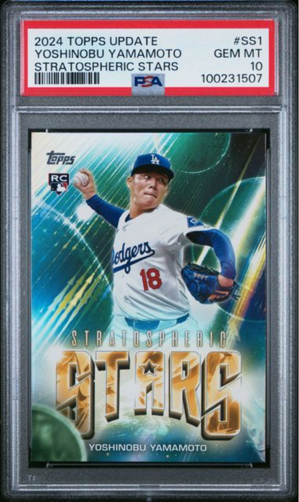 Graded 2024 Topps Update Yoshinobu Yamamoto #SS1 Stratospheric Stars Rookie RC Baseball Card PSA 10 Gem Mint