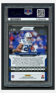 Graded 2020 Panini Prizm Jonathan Taylor #332 Disco Prizm Rookie RC Football Card PSA 10 Gem Mint