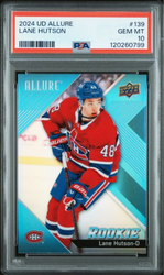 Graded 2024 Upper Deck Allure Lane Hutson #139 Rookie RC Hockey Card PSA 10 Gem Mint (ONLINE ORDER ONLY)