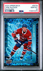 Graded 2024 Upper Deck Lane Hutson #DZ76 Dazzlers Rookie RC Hockey Card PSA 10 Gem Mint (ONLINE ORDER ONLY)
