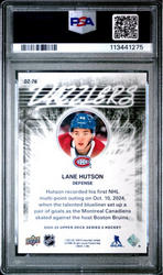 Graded 2024 Upper Deck Lane Hutson #DZ76 Dazzlers Rookie RC Hockey Card PSA 10 Gem Mint (ONLINE ORDER ONLY)