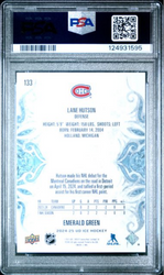 Graded 2024 Upper Deck Ice Lane Hutson #133 Emerald Green Rookie RC Hockey Card PSA 10 Gem Mint