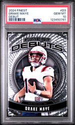 Graded 2024 Topps Finest Drake Maye #D3 Debut Rookie RC Football Card PSA 10 Gem Mint