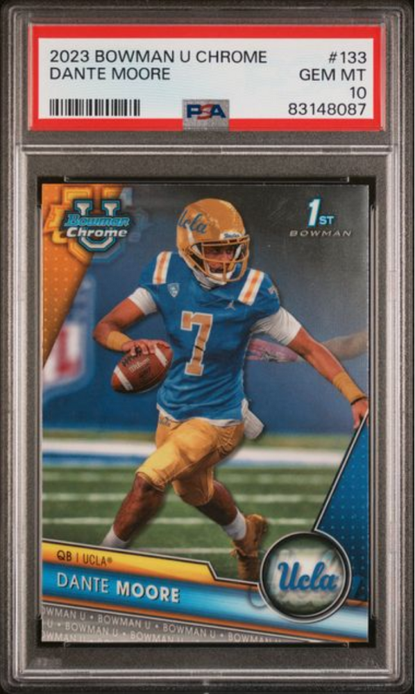 Graded 2023 Topps Bowman U Chrome Dante Moore #133 Rookie RC Football Card PSA 10 Gem Mint