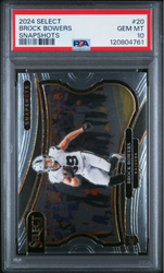 Graded 2024 Panini Select Brock Bowers #20 Snapshots Rookie RC Football Card PSA 10 Gem Mint (ONLINE ORDER ONLY)