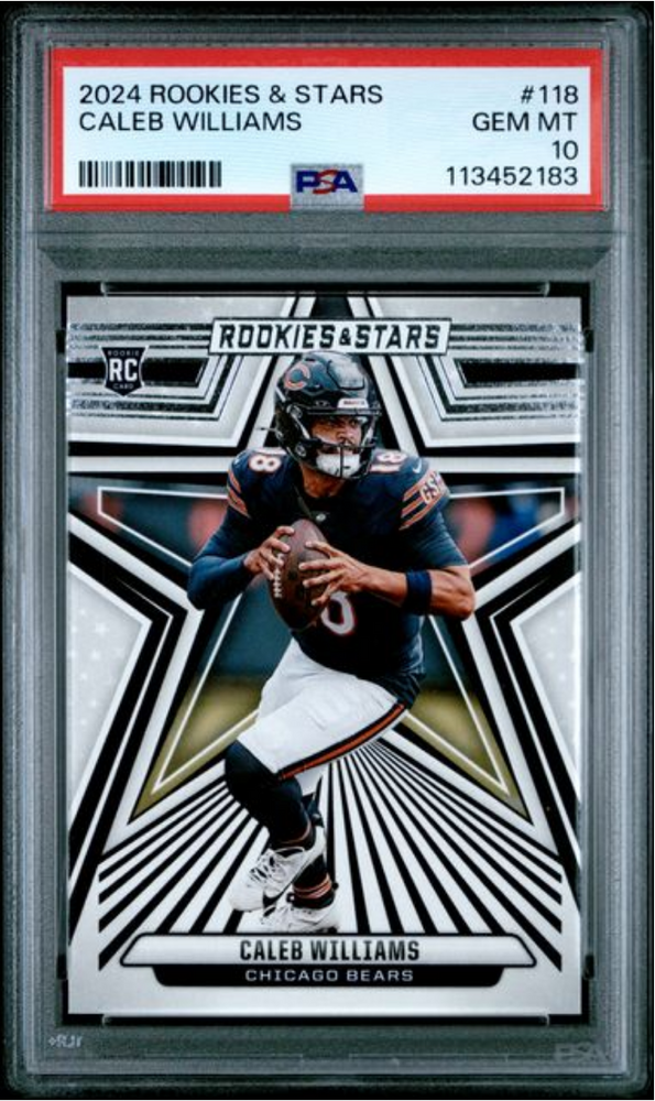 Graded 2024 Panini Rookies & Stars Caleb Williams #118 Rookie RC Football Card PSA 10 Gem Mint