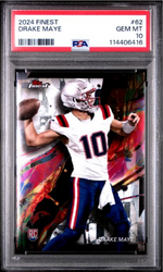 Graded 2024 Topps Finest Drake Maye #62 Rookie RC Football Card PSA 10 Gem Mint