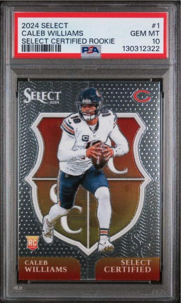 Graded 2024 Panini Select Caleb Williams #1 Select Certified Rookies Rookie RC Football Card PSA 10 Gem Mint