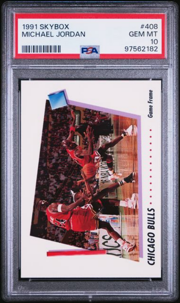 Graded 1991 Skybox Michael Jordan #408 Basketball Card PSA 10 Gem Mint