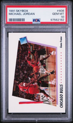 Graded 1991 Skybox Michael Jordan #408 Basketball Card PSA 10 Gem Mint