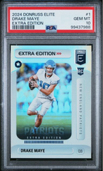 Graded 2024 Panini Donruss Elite Drake Maye #1 Extra Edition Rookie RC Football Card PSA 10 Gem Mint