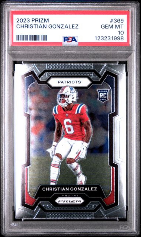 Graded 2023 Panini Prizm Christian Gonzalez #369 Rookie RC Football Card PSA 10 Gem Mint
