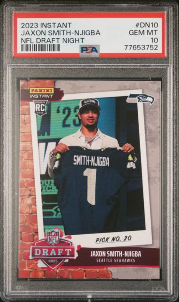 Graded 2023 Panini Instant Jaxon Smith-Njigba #DN10 NFL Draft Night /807 Rookie RC Football Card PSA 10 Gem Mint
