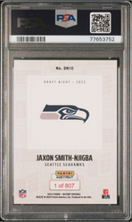 Graded 2023 Panini Instant Jaxon Smith-Njigba #DN10 NFL Draft Night /807 Rookie RC Football Card PSA 10 Gem Mint