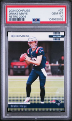Graded 2024 Panini Donruss Drake Maye #21 Retro 2004 Rookie RC Football Card PSA 10 Gem Mint