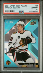 Graded 2024 Upper Deck Allure Connor Bedard #94 Hockey Card PSA 10 Gem Mint