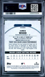 Graded 2025 Topps Finest James Wood #200 Magenta Refractor /300 Rookie RC Baseball Card PSA 10 Gem Mint