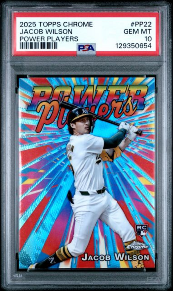 Graded 2025 Topps Chrome Jacob Wilson #PP22 Power Players Rookie RC Baseball Card PSA 10 Gem Mint
