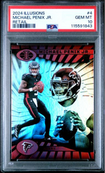 Graded 2024 Panini Illusions Michael Penix Jr #4 Retail Rookie RC Football Card PSA 10 Gem Mint