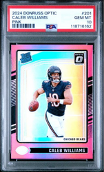 Graded 2024 Panini Donruss Optic Caleb Williams #201 Pink Rookie RC Football Card PSA 10 Gem Mint