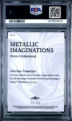 Graded 2025 Leaf Bryce Underwood #MI3 Metallic Imaginations Series 2 Gold /99 Rookie RC Football Card PSA 10 Gem Mint