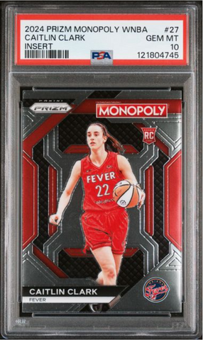 Graded 2024 Panini Prizm Monopoly WNBA Caitlin Clark #27 Insert Rookie RC Basketball Card PSA 10 Gem Mint