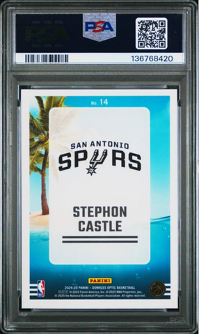 Graded 2024 Panini Donruss Optic Stephon Castle #14 Splash! Rookie RC Basketball Card PSA 10 Gem Mint (ONLINE ORDER ONLY)