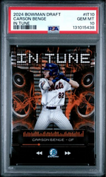 Graded 2024 Topps Bowman Draft Carson Benge #IT10 In Tune Rookie RC Baseball Card PSA 10 Gem Mint