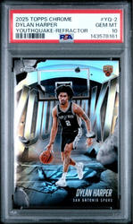 Graded 2025 Topps Chrome Dylan Harper #YQ2 Youthquake Refractor Rookie RC Basketball Card PSA 10 Gem Mint