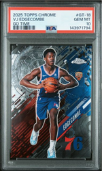 Graded 2025 Topps Chrome VJ Edgecombe #GT18 Go Time Rookie RC Basketball Card PSA 10 Gem Mint