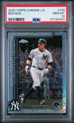 Graded 2025 Topps Chrome Logofractor Edition Ben Rice #139 Rookie RC Baseball Card PSA 10 Gem Mint