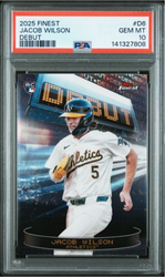 Graded 2025 Topps Finest Jacob Wilson #D6 Debut Rookie RC Baseball Card PSA 10 Gem Mint