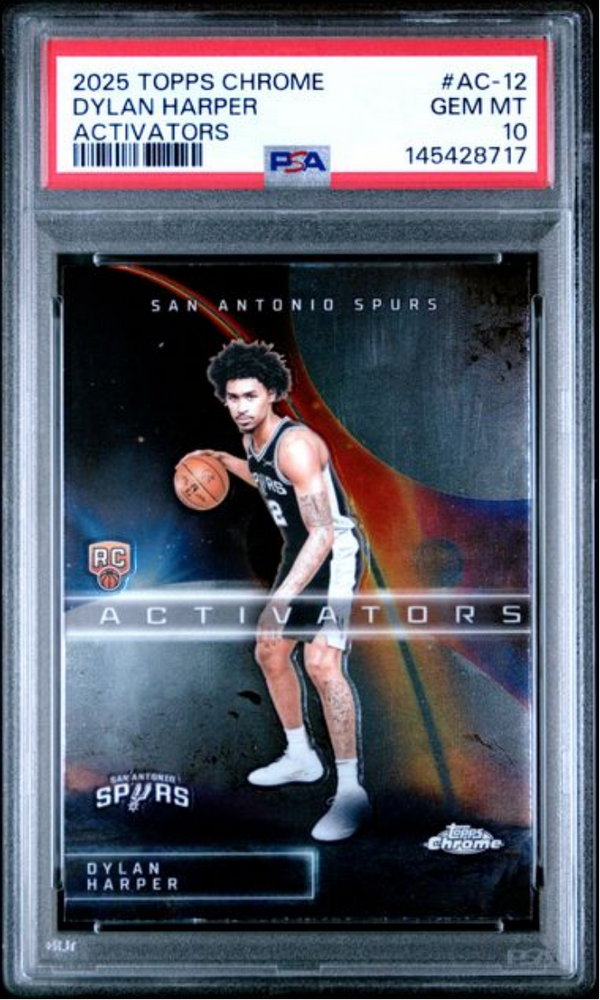 Graded 2025 Topps Chrome Dylan Harper #AC12 Activators Rookie RC Basketball Card PSA 10 Gem Mint