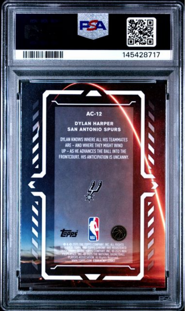 Graded 2025 Topps Chrome Dylan Harper #AC12 Activators Rookie RC Basketball Card PSA 10 Gem Mint